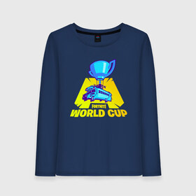 Женский лонгслив хлопок с принтом WORLD CUP FORTNITE в городе Новоалтайск, 100% хлопок |  | 11 сезон | 2 часть | cup | fort | fortnite | fortnite 2 | season 11 | world | worldcup | битва | ворлд | кап | королевская | форт | фортнайт