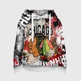 Детская толстовка 3D с принтом Chicago Blackhawks в городе Новоалтайск, 100% полиэстер | двухслойный капюшон со шнурком для регулировки, мягкие манжеты на рукавах и по низу толстовки, спереди карман-кенгуру с мягким внутренним слоем | blackhawks | chicago | chicago blackhawks | hockey | nhl | usa | блэкхокс | нхл | спорт | сша | хоккей | чикаго | чикаго блэкхокс | шайба