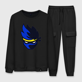 Мужской костюм хлопок с принтом FORTNITE NINJA в городе Новоалтайск, 100% хлопок | на свитшоте круглая горловина, мягкая резинка по низу. Брюки заужены к низу, на них два вида карманов: два “обычных” по бокам и два объемных, с клапанами, расположенные ниже линии бедра. Брюки с мягкой трикотажной резинкой на поясе и по низу штанин. В поясе для дополнительного комфорта — широкие завязки | fortnite | fortnite 2 | fortnite x | marshmello | ninja | ninja hyper streamer | ninja streamer | streamer | tyler blevins | маршмелло | ниндзя | фортнайт | фортнайт 2 | фортнайт глава 2