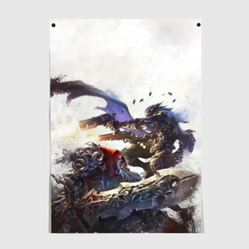 Постер с принтом Darksiders Genesis в городе Новоалтайск, 100% бумага
 | бумага, плотность 150 мг. Матовая, но за счет высокого коэффициента гладкости имеет небольшой блеск и дает на свету блики, но в отличии от глянцевой бумаги не покрыта лаком | darksiders | genesis | horsemen of the apocalypse | strife | war | война | всадники апокалипсиса | раздор