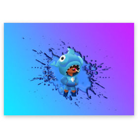 Поздравительная открытка с принтом Leon (Brawl Stars) в городе Новоалтайск, 100% бумага | плотность бумаги 280 г/м2, матовая, на обратной стороне линовка и место для марки
 | brawl stars | crow | game | leon | бравл | бравл стар | бравл старс | ворон | ворона | детская | детям | игра | компьютерная игра | кров | леон | персонаж | развлечение