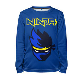 Детский лонгслив 3D с принтом FORTNITE NINJA в городе Новоалтайск, 100% полиэстер | длинные рукава, круглый вырез горловины, полуприлегающий силуэт
 | fortnite | fortnite 2 | fortnite x | marshmello | ninja | ninja hyper streamer | ninja streamer | streamer | tyler blevins | маршмелло | ниндзя | фортнайт | фортнайт 2 | фортнайт глава 2