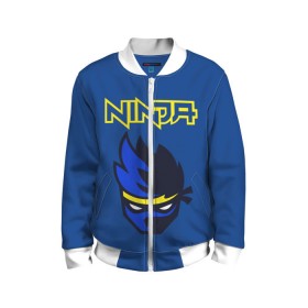 Детский бомбер 3D с принтом FORTNITE NINJA в городе Новоалтайск, 100% полиэстер | застегивается на молнию, по бокам два кармана без застежек, мягкие манжеты, по низу бомбера и на воротнике — эластичная резинка | fortnite | fortnite 2 | fortnite x | marshmello | ninja | ninja hyper streamer | ninja streamer | streamer | tyler blevins | маршмелло | ниндзя | фортнайт | фортнайт 2 | фортнайт глава 2