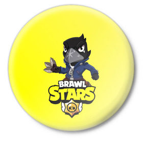 Значок с принтом Crow (Brawl Stars) в городе Новоалтайск,  металл | круглая форма, металлическая застежка в виде булавки | Тематика изображения на принте: brawl stars | crow | game | leon | бравл | бравл стар | бравл старс | ворон | ворона | детская | детям | игра | компьютерная игра | кров | леон | персонаж | развлечение