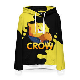 Женская толстовка 3D с принтом Crow (Brawl Stars) в городе Новоалтайск, 100% полиэстер  | двухслойный капюшон со шнурком для регулировки, мягкие манжеты на рукавах и по низу толстовки, спереди карман-кенгуру с мягким внутренним слоем. | brawl stars | crow | game | leon | бравл | бравл стар | бравл старс | ворон | ворона | детская | детям | игра | компьютерная игра | кров | леон | персонаж | развлечение
