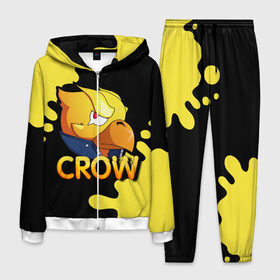 Мужской костюм 3D с принтом Crow (Brawl Stars) в городе Новоалтайск, 100% полиэстер | Манжеты и пояс оформлены тканевой резинкой, двухслойный капюшон со шнурком для регулировки, карманы спереди | brawl stars | crow | game | leon | бравл | бравл стар | бравл старс | ворон | ворона | детская | детям | игра | компьютерная игра | кров | леон | персонаж | развлечение