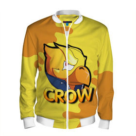 Мужской бомбер 3D с принтом Crow (Brawl Stars) в городе Новоалтайск, 100% полиэстер | застегивается на молнию, по бокам два кармана без застежек, по низу бомбера и на воротнике - эластичная резинка | brawl stars | crow | game | leon | бравл | бравл стар | бравл старс | ворон | ворона | детская | детям | игра | компьютерная игра | кров | леон | персонаж | развлечение