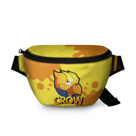 Поясная сумка 3D с принтом Crow (Brawl Stars) в городе Новоалтайск, 100% полиэстер | плотная ткань, ремень с регулируемой длиной, внутри несколько карманов для мелочей, основное отделение и карман с обратной стороны сумки застегиваются на молнию | brawl stars | crow | game | leon | бравл | бравл стар | бравл старс | ворон | ворона | детская | детям | игра | компьютерная игра | кров | леон | персонаж | развлечение