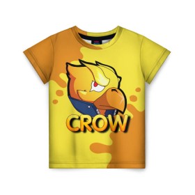 Детская футболка 3D с принтом Crow (Brawl Stars) в городе Новоалтайск, 100% гипоаллергенный полиэфир | прямой крой, круглый вырез горловины, длина до линии бедер, чуть спущенное плечо, ткань немного тянется | brawl stars | crow | game | leon | бравл | бравл стар | бравл старс | ворон | ворона | детская | детям | игра | компьютерная игра | кров | леон | персонаж | развлечение
