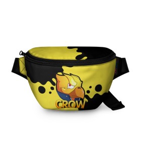 Поясная сумка 3D с принтом Crow (Brawl Stars) в городе Новоалтайск, 100% полиэстер | плотная ткань, ремень с регулируемой длиной, внутри несколько карманов для мелочей, основное отделение и карман с обратной стороны сумки застегиваются на молнию | brawl stars | crow | game | leon | бравл | бравл стар | бравл старс | ворон | ворона | детская | детям | игра | компьютерная игра | кров | леон | персонаж | развлечение
