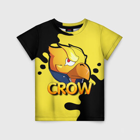 Детская футболка 3D с принтом Crow (Brawl Stars) в городе Новоалтайск, 100% гипоаллергенный полиэфир | прямой крой, круглый вырез горловины, длина до линии бедер, чуть спущенное плечо, ткань немного тянется | brawl stars | crow | game | leon | бравл | бравл стар | бравл старс | ворон | ворона | детская | детям | игра | компьютерная игра | кров | леон | персонаж | развлечение