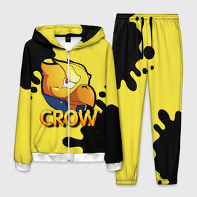 Мужской костюм 3D с принтом Crow (Brawl Stars) в городе Новоалтайск, 100% полиэстер | Манжеты и пояс оформлены тканевой резинкой, двухслойный капюшон со шнурком для регулировки, карманы спереди | brawl stars | crow | game | leon | бравл | бравл стар | бравл старс | ворон | ворона | детская | детям | игра | компьютерная игра | кров | леон | персонаж | развлечение