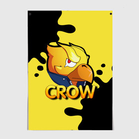 Постер с принтом Crow (Brawl Stars) в городе Новоалтайск, 100% бумага
 | бумага, плотность 150 мг. Матовая, но за счет высокого коэффициента гладкости имеет небольшой блеск и дает на свету блики, но в отличии от глянцевой бумаги не покрыта лаком | brawl stars | crow | game | leon | бравл | бравл стар | бравл старс | ворон | ворона | детская | детям | игра | компьютерная игра | кров | леон | персонаж | развлечение