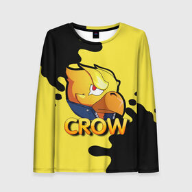 Женский лонгслив 3D с принтом Crow (Brawl Stars) в городе Новоалтайск, 100% полиэстер | длинные рукава, круглый вырез горловины, полуприлегающий силуэт | brawl stars | crow | game | leon | бравл | бравл стар | бравл старс | ворон | ворона | детская | детям | игра | компьютерная игра | кров | леон | персонаж | развлечение