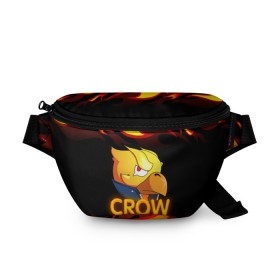 Поясная сумка 3D с принтом Crow (Brawl Stars) в городе Новоалтайск, 100% полиэстер | плотная ткань, ремень с регулируемой длиной, внутри несколько карманов для мелочей, основное отделение и карман с обратной стороны сумки застегиваются на молнию | brawl stars | crow | game | leon | бравл | бравл стар | бравл старс | ворон | ворона | детская | детям | игра | компьютерная игра | кров | леон | персонаж | развлечение