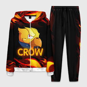 Мужской костюм 3D с принтом Crow (Brawl Stars) в городе Новоалтайск, 100% полиэстер | Манжеты и пояс оформлены тканевой резинкой, двухслойный капюшон со шнурком для регулировки, карманы спереди | brawl stars | crow | game | leon | бравл | бравл стар | бравл старс | ворон | ворона | детская | детям | игра | компьютерная игра | кров | леон | персонаж | развлечение