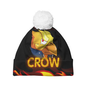 Шапка 3D c помпоном с принтом Crow (Brawl Stars) в городе Новоалтайск, 100% полиэстер | универсальный размер, печать по всей поверхности изделия | brawl stars | crow | game | leon | бравл | бравл стар | бравл старс | ворон | ворона | детская | детям | игра | компьютерная игра | кров | леон | персонаж | развлечение