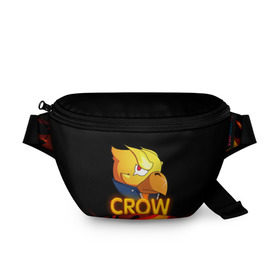 Поясная сумка 3D с принтом Crow (Brawl Stars) в городе Новоалтайск, 100% полиэстер | плотная ткань, ремень с регулируемой длиной, внутри несколько карманов для мелочей, основное отделение и карман с обратной стороны сумки застегиваются на молнию | brawl stars | crow | game | leon | бравл | бравл стар | бравл старс | ворон | ворона | детская | детям | игра | компьютерная игра | кров | леон | персонаж | развлечение