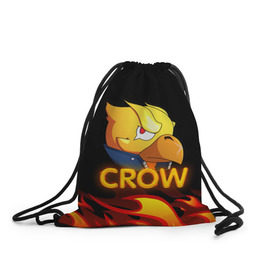 Рюкзак-мешок 3D с принтом Crow (Brawl Stars) в городе Новоалтайск, 100% полиэстер | плотность ткани — 200 г/м2, размер — 35 х 45 см; лямки — толстые шнурки, застежка на шнуровке, без карманов и подкладки | brawl stars | crow | game | leon | бравл | бравл стар | бравл старс | ворон | ворона | детская | детям | игра | компьютерная игра | кров | леон | персонаж | развлечение