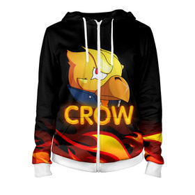 Женская толстовка 3D на молнии с принтом Crow (Brawl Stars) в городе Новоалтайск, 100% полиэстер | длина до линии бедра, манжеты и пояс оформлены мягкой тканевой резинкой, двухслойный капюшон со шнурком для регулировки, спереди молния, по бокам два кармана | brawl stars | crow | game | leon | бравл | бравл стар | бравл старс | ворон | ворона | детская | детям | игра | компьютерная игра | кров | леон | персонаж | развлечение