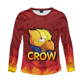 Женский лонгслив 3D с принтом Crow (Brawl Stars) в городе Новоалтайск, 100% полиэстер | длинные рукава, круглый вырез горловины, полуприлегающий силуэт | brawl stars | crow | game | leon | бравл | бравл стар | бравл старс | ворон | ворона | детская | детям | игра | компьютерная игра | кров | леон | персонаж | развлечение