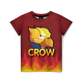 Детская футболка 3D с принтом Crow (Brawl Stars) в городе Новоалтайск, 100% гипоаллергенный полиэфир | прямой крой, круглый вырез горловины, длина до линии бедер, чуть спущенное плечо, ткань немного тянется | brawl stars | crow | game | leon | бравл | бравл стар | бравл старс | ворон | ворона | детская | детям | игра | компьютерная игра | кров | леон | персонаж | развлечение