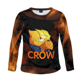 Женский лонгслив 3D с принтом Crow (Brawl Stars) в городе Новоалтайск, 100% полиэстер | длинные рукава, круглый вырез горловины, полуприлегающий силуэт | brawl stars | crow | game | leon | бравл | бравл стар | бравл старс | ворон | ворона | детская | детям | игра | компьютерная игра | кров | леон | персонаж | развлечение