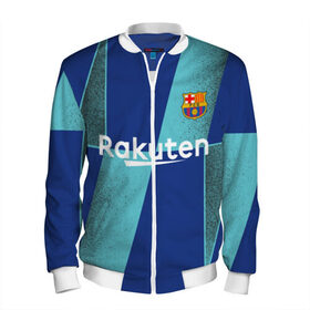 Мужской бомбер 3D с принтом Barcelona PreMatch kit в городе Новоалтайск, 100% полиэстер | застегивается на молнию, по бокам два кармана без застежек, по низу бомбера и на воротнике - эластичная резинка | barcelona | champions | laliga | league | messi | spain | барселона | испания | лига | месси | чемпионов