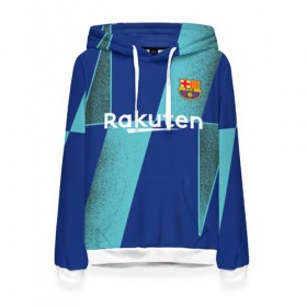 Женская толстовка 3D с принтом Barcelona PreMatch kit в городе Новоалтайск, 100% полиэстер  | двухслойный капюшон со шнурком для регулировки, мягкие манжеты на рукавах и по низу толстовки, спереди карман-кенгуру с мягким внутренним слоем. | barcelona | champions | laliga | league | messi | spain | барселона | испания | лига | месси | чемпионов
