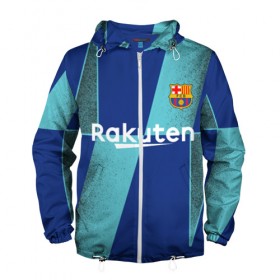 Мужская ветровка 3D с принтом Barcelona PreMatch kit в городе Новоалтайск, 100% полиэстер | подол и капюшон оформлены резинкой с фиксаторами, два кармана без застежек по бокам, один потайной карман на груди | barcelona | champions | laliga | league | messi | spain | барселона | испания | лига | месси | чемпионов