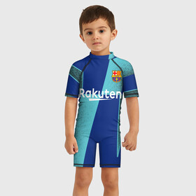 Детский купальный костюм 3D с принтом Barcelona PreMatch kit в городе Новоалтайск, Полиэстер 85%, Спандекс 15% | застежка на молнии на спине | barcelona | champions | laliga | league | messi | spain | барселона | испания | лига | месси | чемпионов