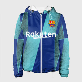 Женская куртка 3D с принтом Barcelona PreMatch kit в городе Новоалтайск, ткань верха — 100% полиэстер, подклад — флис | прямой крой, подол и капюшон оформлены резинкой с фиксаторами, два кармана без застежек по бокам, один большой потайной карман на груди. Карман на груди застегивается на липучку | barcelona | champions | laliga | league | messi | spain | барселона | испания | лига | месси | чемпионов