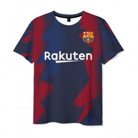 Мужская футболка 3D с принтом Barcelona PreMatch home в городе Новоалтайск, 100% полиэфир | прямой крой, круглый вырез горловины, длина до линии бедер | Тематика изображения на принте: barcelona | champions | laliga | league | messi | spain | барселона | испания | лига | месси | чемпионов