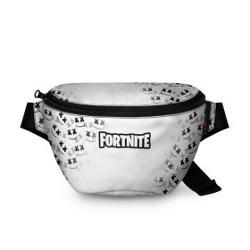 Поясная сумка 3D с принтом FORTNITE x MARSHMELLO в городе Новоалтайск, 100% полиэстер | плотная ткань, ремень с регулируемой длиной, внутри несколько карманов для мелочей, основное отделение и карман с обратной стороны сумки застегиваются на молнию | 