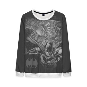 Мужской свитшот 3D с принтом Batman 80th anniversary в городе Новоалтайск, 100% полиэстер с мягким внутренним слоем | круглый вырез горловины, мягкая резинка на манжетах и поясе, свободная посадка по фигуре | 80 | 80th | anniversary | bat man | batman | batman comics | caped crusader | dark knight | бетмен | брюс уэйн | бэт мен | бэтмен | тёмный рыцарь
