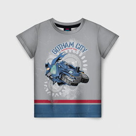 Детская футболка 3D с принтом Gotham City Motorcycle Club в городе Новоалтайск, 100% гипоаллергенный полиэфир | прямой крой, круглый вырез горловины, длина до линии бедер, чуть спущенное плечо, ткань немного тянется | Тематика изображения на принте: 80 | 80th | anniversary | bat man | batman | batman comics | caped crusader | dark knight | shtatbat | бетмен | брюс уэйн | бэт мен | бэтмен | тёмный рыцарь