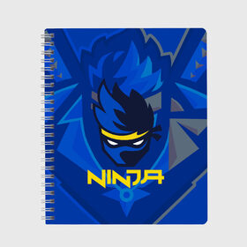 Тетрадь с принтом FORTNITE NINJA в городе Новоалтайск, 100% бумага | 48 листов, плотность листов — 60 г/м2, плотность картонной обложки — 250 г/м2. Листы скреплены сбоку удобной пружинной спиралью. Уголки страниц и обложки скругленные. Цвет линий — светло-серый
 | fnchap2 | fortnite | fortnite 2 | fortnite x | marshmello | ninja | ninja hyper streamer | ninja streamer | streamer | tyler blevins | маршмелло | ниндзя | фортнайт | фортнайт 2 | фортнайт глава 2