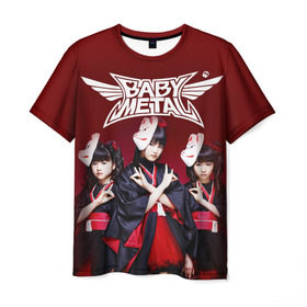 Мужская футболка 3D с принтом BABYMETAL в городе Новоалтайск, 100% полиэфир | прямой крой, круглый вырез горловины, длина до линии бедер | babymetal | moametal | su metal | yuimetal | бэбимэтал | группы | каваий метал | метал | музыка