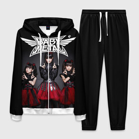 Мужской костюм 3D с принтом BABYMETAL в городе Новоалтайск, 100% полиэстер | Манжеты и пояс оформлены тканевой резинкой, двухслойный капюшон со шнурком для регулировки, карманы спереди | babymetal | moametal | su metal | yuimetal | бэбимэтал | группы | каваий метал | метал | музыка