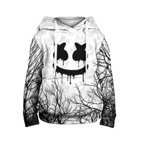Детская толстовка 3D с принтом MARSHMELLO HALLOWEEN в городе Новоалтайск, 100% полиэстер | двухслойный капюшон со шнурком для регулировки, мягкие манжеты на рукавах и по низу толстовки, спереди карман-кенгуру с мягким внутренним слоем | america | dj | halloween | marshmello | marshmello halloween | usa | америка | маршмелло | маршмелло хеллоуин | хеллоуин