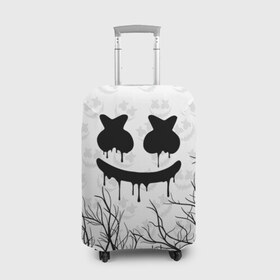 Чехол для чемодана 3D с принтом MARSHMELLO HALLOWEEN в городе Новоалтайск, 86% полиэфир, 14% спандекс | двустороннее нанесение принта, прорези для ручек и колес | america | dj | halloween | marshmello | marshmello halloween | usa | америка | маршмелло | маршмелло хеллоуин | хеллоуин