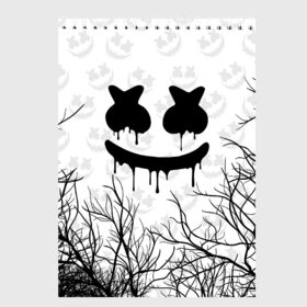 Скетчбук с принтом MARSHMELLO HALLOWEEN в городе Новоалтайск, 100% бумага
 | 48 листов, плотность листов — 100 г/м2, плотность картонной обложки — 250 г/м2. Листы скреплены сверху удобной пружинной спиралью | america | dj | halloween | marshmello | marshmello halloween | usa | америка | маршмелло | маршмелло хеллоуин | хеллоуин