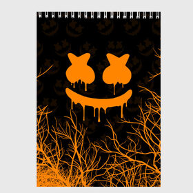 Скетчбук с принтом MARSHMELLO HALLOWEEN в городе Новоалтайск, 100% бумага
 | 48 листов, плотность листов — 100 г/м2, плотность картонной обложки — 250 г/м2. Листы скреплены сверху удобной пружинной спиралью | america | dj | halloween | marshmello | marshmello halloween | usa | америка | маршмелло | маршмелло хеллоуин | хеллоуин