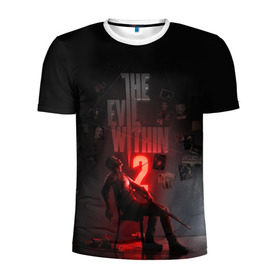 Мужская футболка 3D спортивная с принтом The Evil Within 2 в городе Новоалтайск, 100% полиэстер с улучшенными характеристиками | приталенный силуэт, круглая горловина, широкие плечи, сужается к линии бедра | castellanos | psychobreak | sebastian | the evil within | зло внутри | кастелланос | психо разрыв