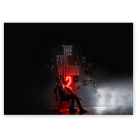 Поздравительная открытка с принтом The Evil Within 2 в городе Новоалтайск, 100% бумага | плотность бумаги 280 г/м2, матовая, на обратной стороне линовка и место для марки
 | castellanos | psychobreak | sebastian | the evil within | зло внутри | кастелланос | психо разрыв