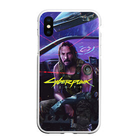 Чехол для iPhone XS Max матовый с принтом CYBERPUNK 2077 - КИАНУ в городе Новоалтайск, Силикон | Область печати: задняя сторона чехла, без боковых панелей | 2077 | cyber | cyberpunk | demon | glitch | keanu | logo | punk | reeves | samurai | symbol | team | trauma | глитч | демон | киану | кибер | киберпанк | клан | лого | логотип | огонь | панк | ривз | самурай | символ
