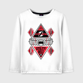 Детский лонгслив хлопок с принтом Utility Belt в городе Новоалтайск, 100% хлопок | круглый вырез горловины, полуприлегающий силуэт, длина до линии бедер | 80 | 80th | anniversary | bat man | batman | batman comics | caped crusader | dark knight | shtatbat | бетмен | брюс уэйн | бэт мен | бэтмен | тёмный рыцарь