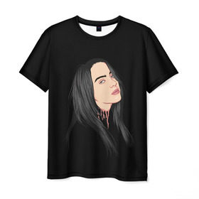 Мужская футболка 3D с принтом Billie Eilish в городе Новоалтайск, 100% полиэфир | прямой крой, круглый вырез горловины, длина до линии бедер | bad | billie | boy | boys | eilish | girl | girls | music | pop | rap | sad | trend | билли | грустно | девочка | девочки | девушка | мальчик | музыка | поп | рэп | тренд | эйлиш