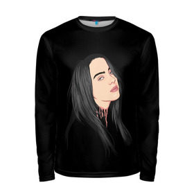 Мужской лонгслив 3D с принтом Billie Eilish в городе Новоалтайск, 100% полиэстер | длинные рукава, круглый вырез горловины, полуприлегающий силуэт | bad | billie | boy | boys | eilish | girl | girls | music | pop | rap | sad | trend | билли | грустно | девочка | девочки | девушка | мальчик | музыка | поп | рэп | тренд | эйлиш