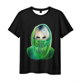Мужская футболка 3D с принтом Billie Eilish в городе Новоалтайск, 100% полиэфир | прямой крой, круглый вырез горловины, длина до линии бедер | bad | billie | boy | boys | eilish | girl | girls | music | pop | rap | sad | trend | билли | грустно | девочка | девочки | девушка | мальчик | музыка | поп | рэп | тренд | эйлиш